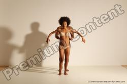 Underwear Gymnastic poses Woman - Man Black Muscular Dancing Dynamic poses Academic